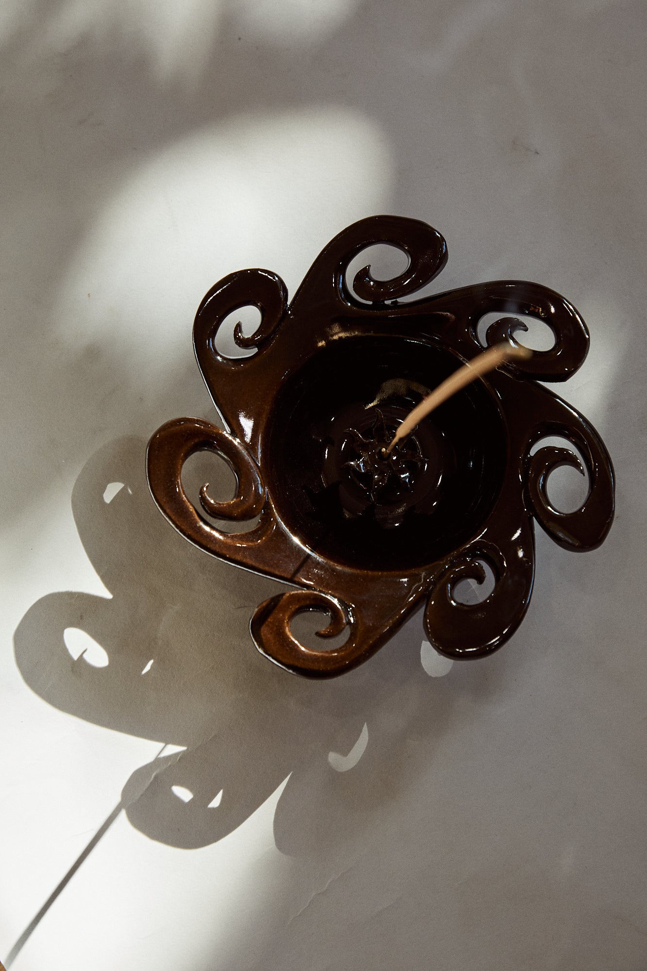 Umber Sun Catcher incense bowl