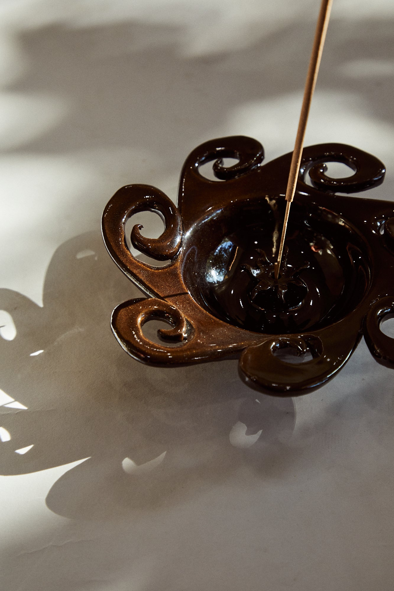 Umber Sun Catcher incense bowl